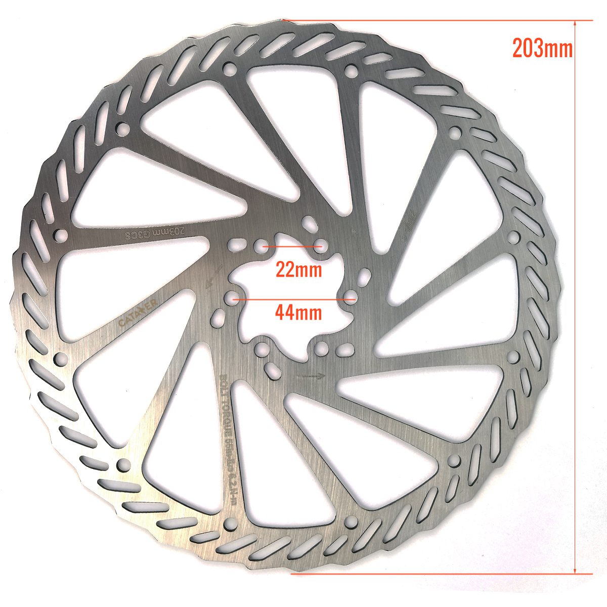 06-DIS001-203mm mountain-bike-disc-brake-rotor bicycle brake rotor size