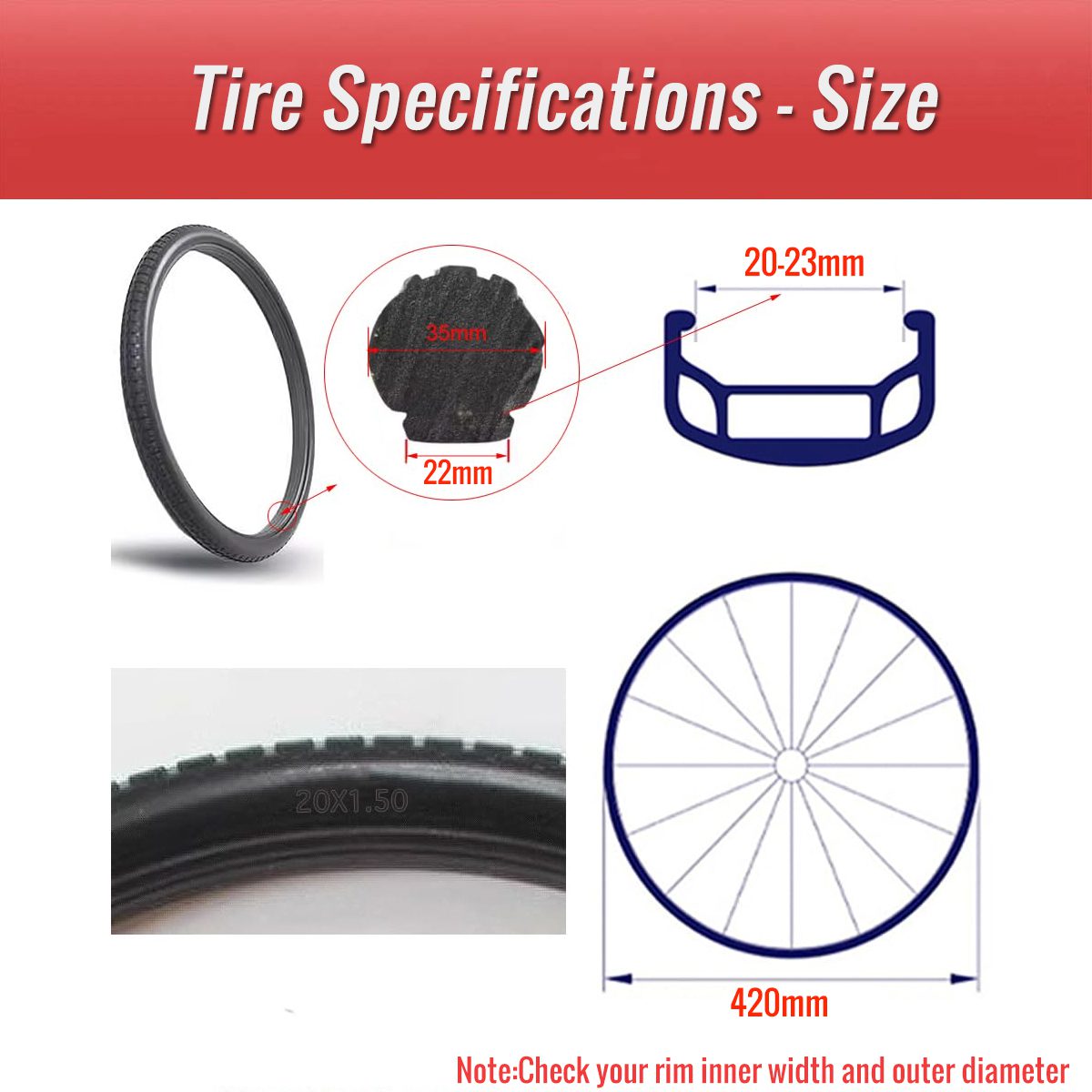C-SHI-TYRE853-20x1.50.PT02 20 inch bike tire 20 inch tire suitable rim