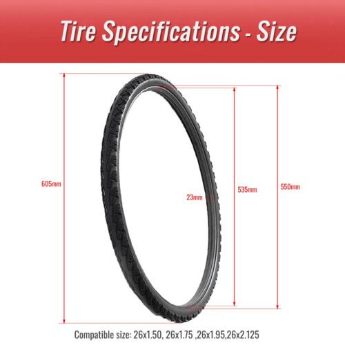 26x1.95 bicycle solid tire size