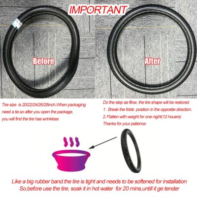 TYE006.PT05 26 inch solid tire bike tire install tip