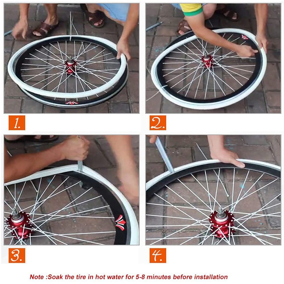 TYE006.PT06 bike tire installation Installation of airless solid tires