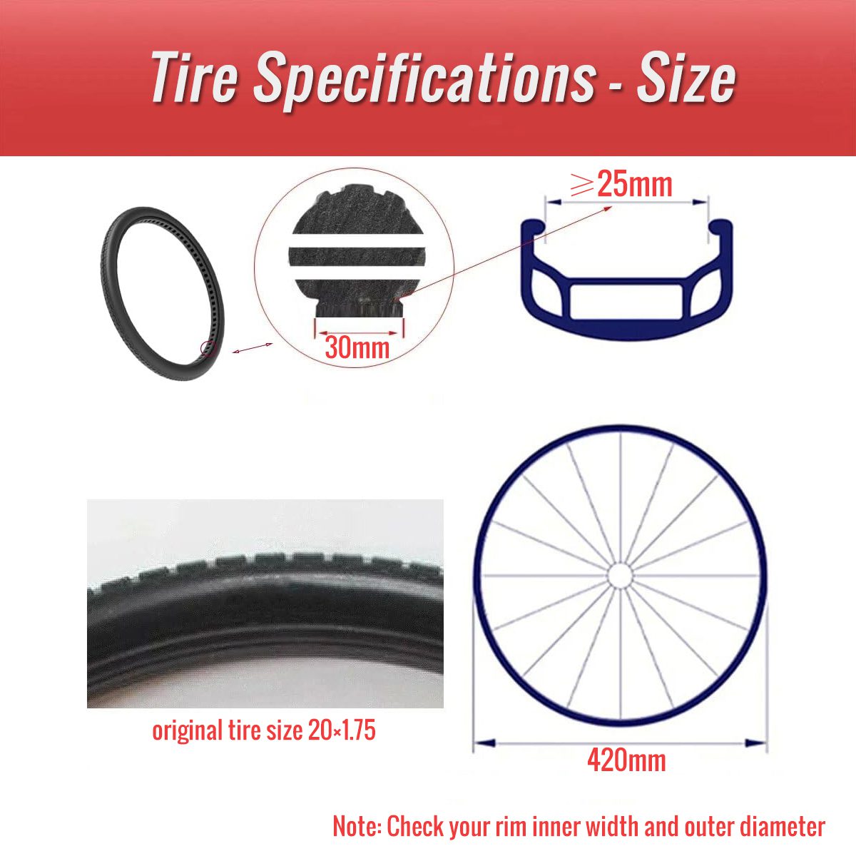 20 inch bike tire size