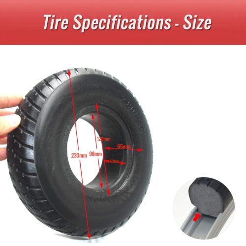 9 inch solid tire size