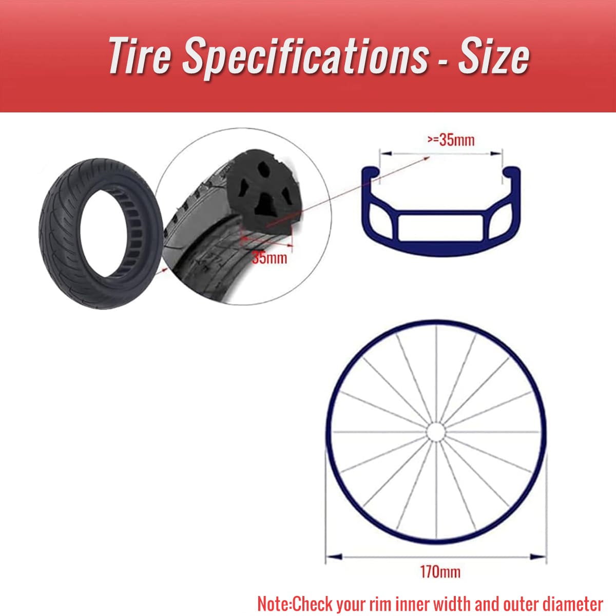 size for 8.5 inch bicycle solid tire