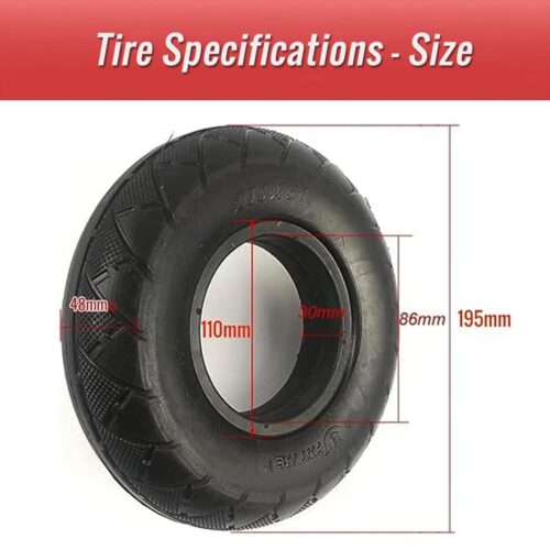 CATAZER 200x50 8 inch solid tire tubeless inflation free for electric scooter size