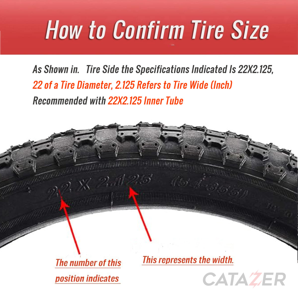 CATAZER 26x2.125 tire high quality rubber on durable construction