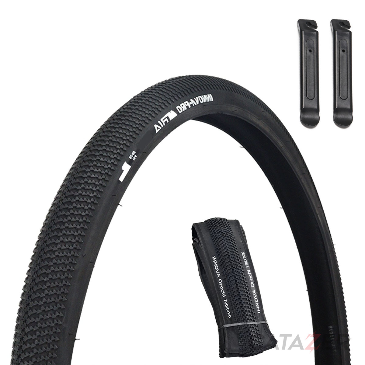 CATAZER 700x32C TPU Folding Tire Puncture Resistant For Road Bike Black CATAZER 700x32C TPU folding tire puncture resistant for road bike black