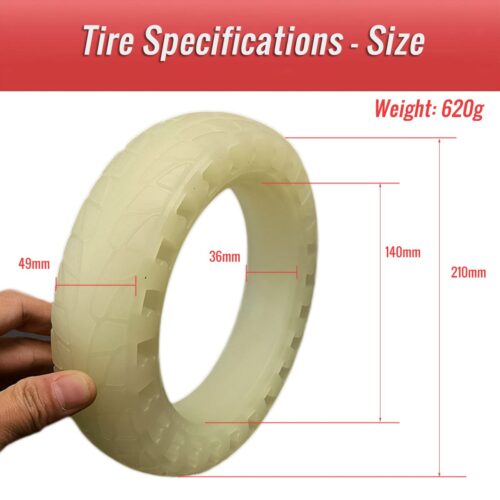 CATAZER 8.5 Inch Luminous Honeycomb Solid Tire size