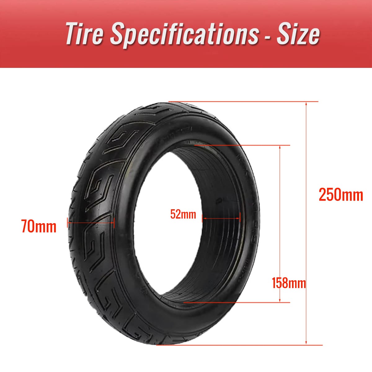X TYRE2856.PT01 10x2.70-6.5 solid tire size 10x2.70-6.5 solid tire size