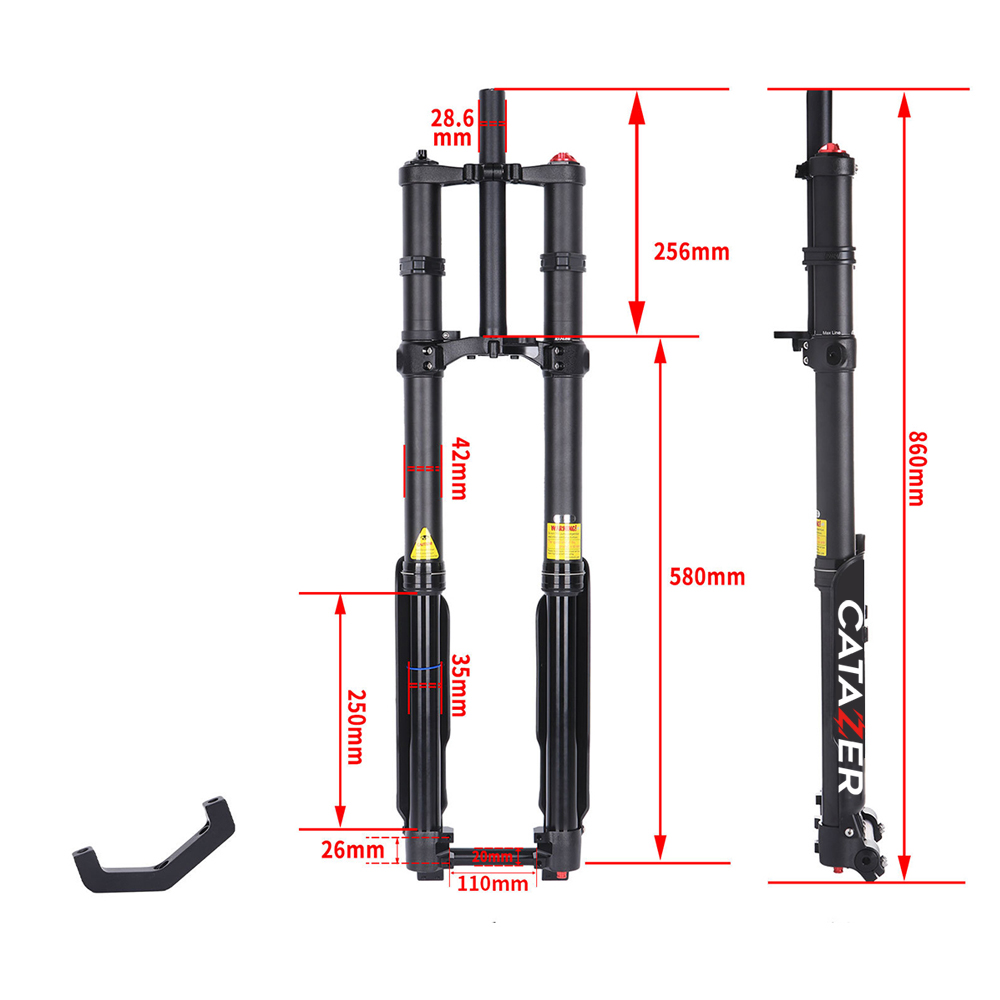 double shoulder fork 120 160mm hydraulic for mtb snowmobile including size-644mm