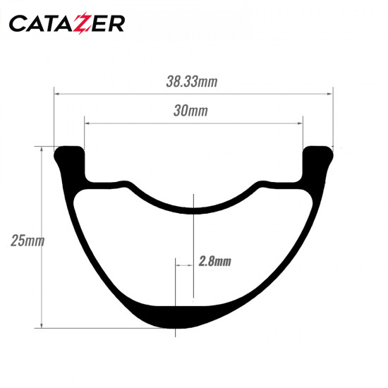 32 Carbon Bicycle Rim 30mm Tubeless Hookless Asymmetric 440g Including Size 32 carbon bicycle rim 30mm tubeless hookless asymmetric 440g including size
