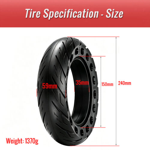 Measuring 240mm tire outer diameter on electric scooter solid tire