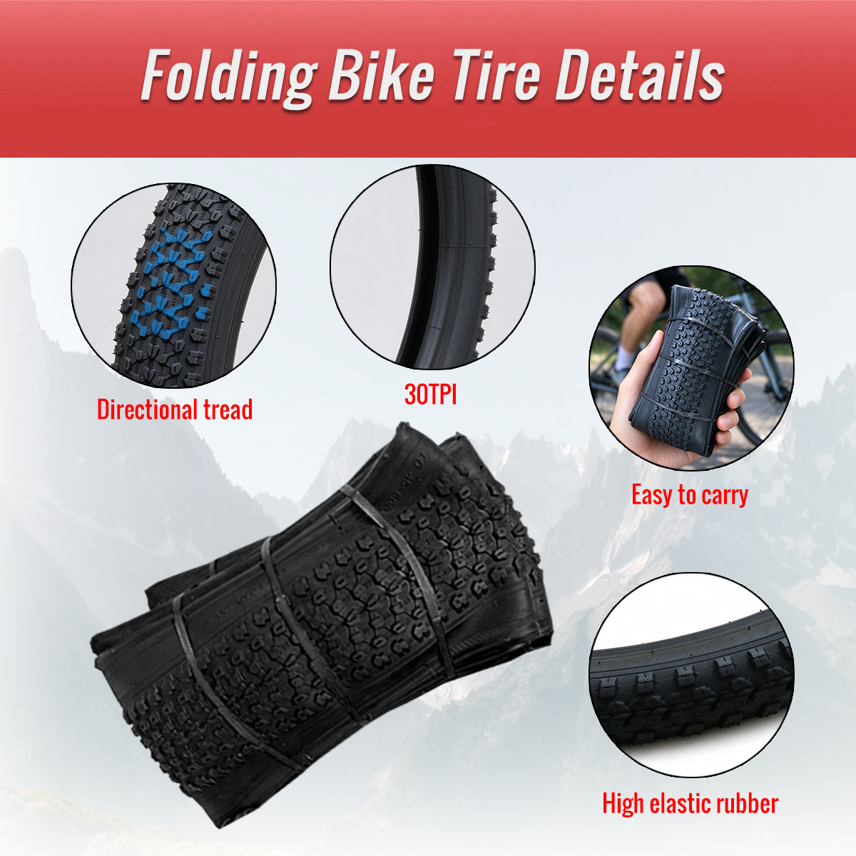 catazer folding bike tire details